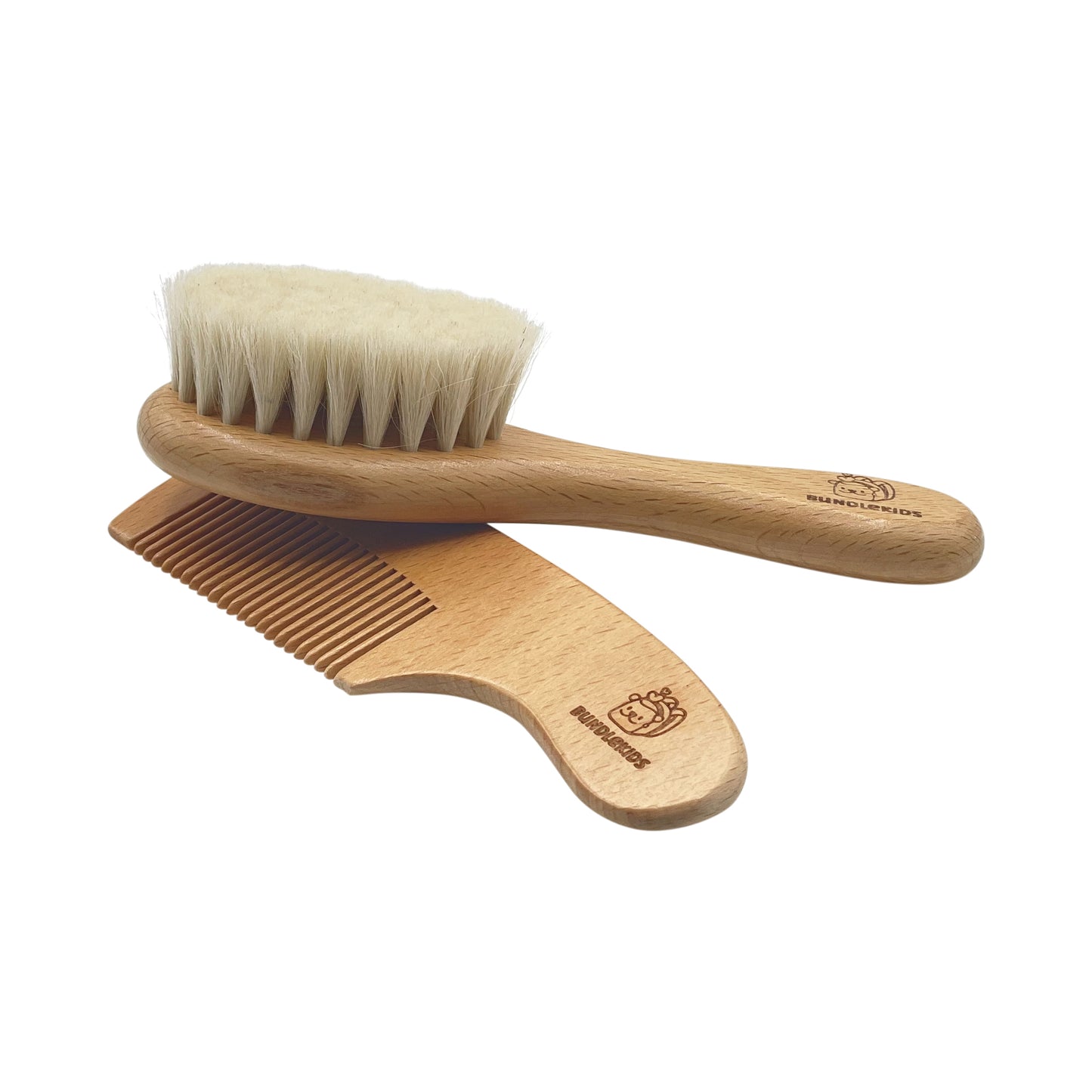 Soft Beechwood Hairbrush and Comb Set